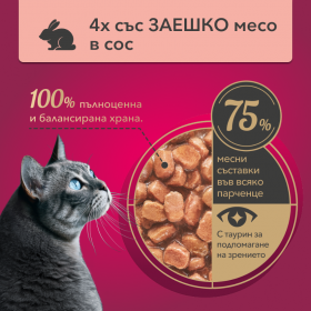 Пауч за котки My Love Adult cats  with rabbit in sauce 4 броя със Заешко месо в сос